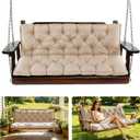 Porch Swing Cushions, 60x40 Inch Outdoor Bench Cushion, Waterproof Swing Cushions for Outdoor Furniture, 3 Seater Patio Seat Cushion with Backrest for Loveseat, Settee, Beige