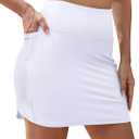 SHEKINI Women's Swim Skirt High Waisted Tummy Control Swimdress with Pockets Modest Bathing Suit Swim Bottoms (Large, White)
