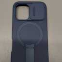 SURITCH for iPhone 16 Case with Magnetic Camera Slide Cover and Adjustable Kickstand, Compatible with MagSafe, Shockproof Bumper Case Slim Protective Cover 6.1 Inch, Blue