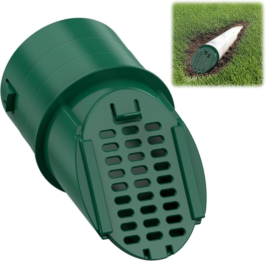 1 Pack 4" Slope Drainage Grate Cover, Rain Diverter, Drainage Grate Yard Drain, Drain Emitter for Sump Pump Discharge & Downspout Extensions, Fit 4" SCH 40, 4" SDR 35, 4" Corrugated Pipe-Green