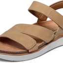 Skechers Women's LIFTED COMFORT flatform sandal, Chestnut 8 M