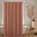 KOUFALL Boho Shower Curtain,Terracotta Rust Colored Linen Fabric Cloth Waterproof Western Bohemian Fall Shower Curtain Set with Hooks for Bathroom Decor