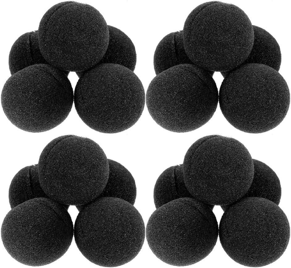 Amosfun 20Pcs Black Sponge Clown Nose Props 1.96 Inch Large Size Cosplay Nose Party Costume Accessory Magician Stage Performance Props