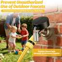 Water Faucet Lock, Outdoor Faucet Lock, Metal Material with Padlock Kit, Prevents Water Theft and Saves Water, Easy to Install, for Outdoor Garden Yard Faucets (Black)