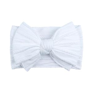 LemonSpace Handmade Baby Girls Bows Soft Stretchy Nylon Hair Bands Hair Accessories Baby headbands with Bows for Newborn Baby Girls Infant Toddlers Kids(White