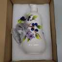 18 oz Hand-Painted Ceramic Relief Olive Oil Bottle Dispenser, with Handle Decorative Olive Oil Dispenser Bottle, Kitchen Ceramic Oil Vinegar Bottle Seasoning Bottle with Stainless Steel Spout & Funnel