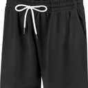 Boys Athletic Shorts Mesh Basketball Soccer Shorts Breathable Quick Dry Running Gym Shorts for Youth 16-18 Years (Black)