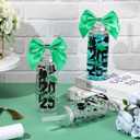 Vesici 24 Pcs Graduation Plastic Cups with Lid and Straws 13.5 oz 2025 Graduate Tumblers Graduation Gifts Drinking Cups with Decorative Bows for Class of 2025 Party Favors Decorations(Green)