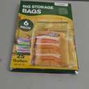 25 Gallon Extra Large Storage Bags 35x 24Resealable Clear Bags with Handle 4 Mil Thick Heavy Duty Big Bag for Clothes Pillow Travel Moving,Bedding,Shoes and Toys Storage, Pack of 6