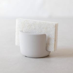 Selegna Diatomite Stone Sponge Caddy  Quick Drying Diatomaceous Earth Sink Organizer  Instant Drying Kitchen Sponge Holder for Sink  Compact Stone Sponge Holder (Small, Light Grey)