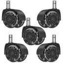 2" Replacement Wheels for Office Chair, Set of 5 Universal Size 11x22mm Roller Blade Wheels for Computer Gaming Chair, Carpet & Hardwood Floors, Quiet Heavy-Duty Smooth (Black)