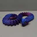 41.7in Giant 3D Printed Snake Realistic Large Toy Snake Figurine, Flexible Snake Model with Noctilucent Movable Teeth for 3D Printed Animals Collectors, Stress Relief Fidget Toy (Red Blue)
