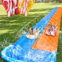 JOYIN 22.5ft Water Slides and 2 Bodyboards, Lawn Water Slide Summer Slip Waterslides Water Toy with Build in Sprinkler for Backyard Outdoor Water Fun for Kids (Blue, Orange)