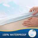 Queen Waterproof Zippered Mattress Encasement, Breathable, Noiseless, Machine-Washable Zipped Mattress Cover, Fitting 7" - 15" Deep Mattress
