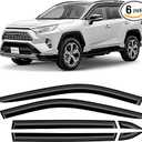 CLIM ART Incredibly Durable Rain Guards for Toyota RAV4 2019-2025, Original Tape-on Window Deflectors, Vent Deflector, Window Visors, Car Accessories, 6pcs. - 419460