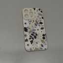 KANGHAR Compatible with iPhone 16 Pro Case, Silicone Floral Cute Pattern, Camera Protection Soft Slim Phone Case for Girls Women -Black White