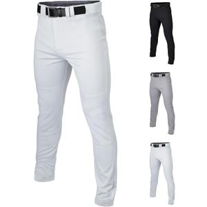 Easton | Men's Rival+ Baseball Pants | Full Length Semi Relaxed Fit | Adult Sizes | Solid | Multiple Colors (Large, White)