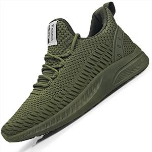 Feethit Mens Slip On Walking Shoes Blade Tennis Shoes Non Slip Running Shoes Lightweight Workout Shoes Breathable Mesh Fashion Sneakers Olive Green Size 10.5