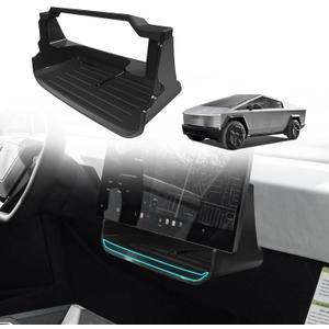 BestEvMod Upgraded Center Console Under LCD Screen Organizer Compatible with Tesla Cybertruck 2024 2025 Accessories Magnet Install No Tape Needed Pickup Lower LCD Storage Box (Upgraded V3)