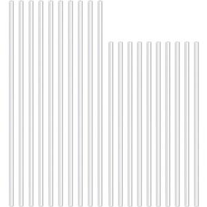 HAHIYO 15 and 18Inches 20Pcs Total (10Pcs Each) Clear Acrylic Plant Stakes Garden Stakes Plastic Rod Plant Support Stakes Floral Sticks for Orchid Tomato Vegetables Potted Indoor Outdoor Gardening