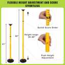 Flying Disc Game Set, Disc Toss Outdoor Games Height Adjustable Bottle Drop Set, Score Tracker, Portable Bottle Set for Family Yard Lawn Beach, 38" to 41"