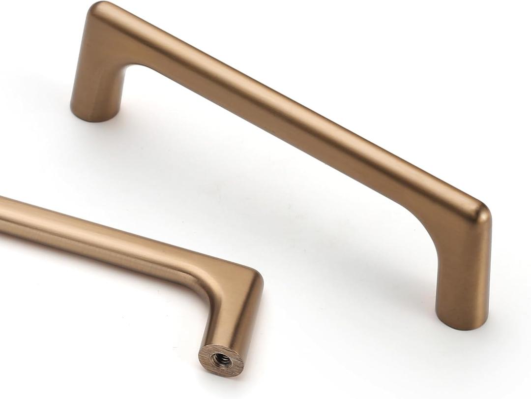 Asidrama 10 Pack 3.75 Inch(96mm) Champagne Bronze Cabinet Pulls Cabinet Handles Cupboard Handles Kitchen Cabinet Hardware for Cupboard Drawer Pulls