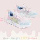LUCKY STEP Girls Kid's Butterfly Running Sneaker Tennis Sparkle Mesh Athletic School Gym Lace-up Walking Shoes, Size 13 Kid