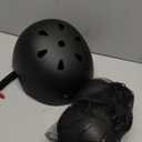 Adjustable Helmet for Ages 5-16 Kids Toddler Boys Girls Youth,Protective Gear with Elbow Knee Wrist Pads for Multi-Sports Skateboarding Bike Riding Scooter Inline skatings Longboard Roller Skate (Small: 48-54 cm, black set)