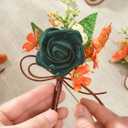Serwalin 10Pcs Boutonniere for Men, Teal Groom and Best Man Boutonniere, Artificial Flowers for Wedding Decor Prom Homecoming Ceremony Anniversary Formal Dinner Party