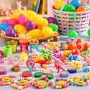 JOYIN 100Pcs Prefilled Easter Eggs with Assorted Toys, Prefilled Easter Eggs with Toys, Easter Basket Stuffers for Kids, Easter Egg Hunt, Toddler Easter Basket Stuffers