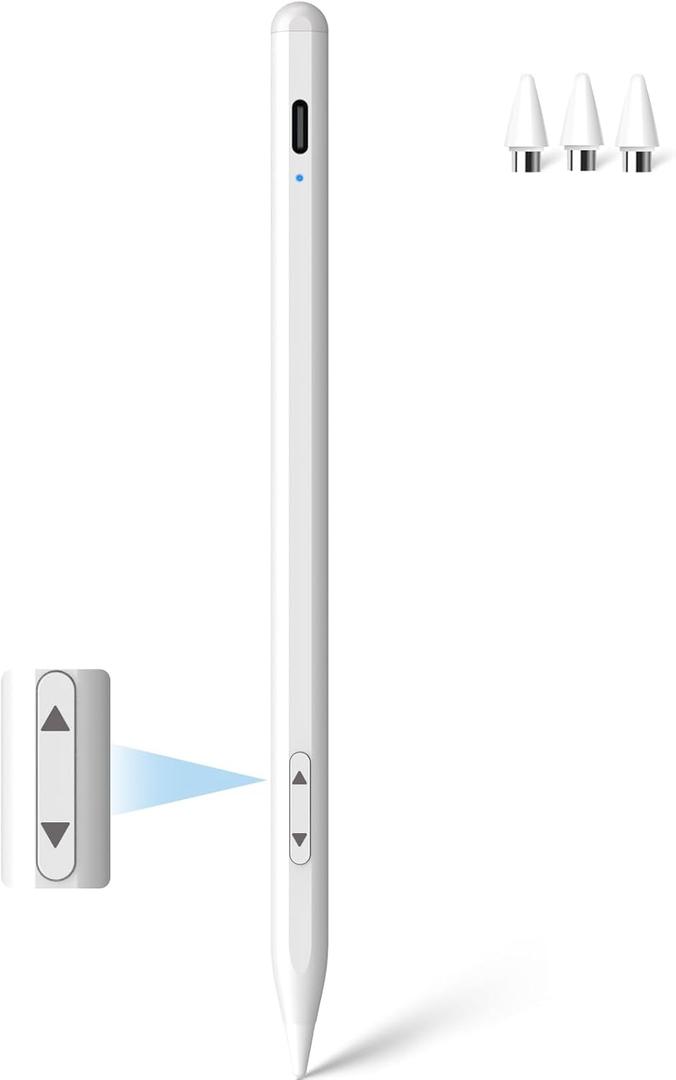 MEKO Universal Stylus Pen for Apple iPhone & Android & iPad, 2X Fast Charge Active Stylus Pencil for All Touch Screen, High Sensitivity Capacitive Stylus for Smartphone Apple Watch Tablet-White
