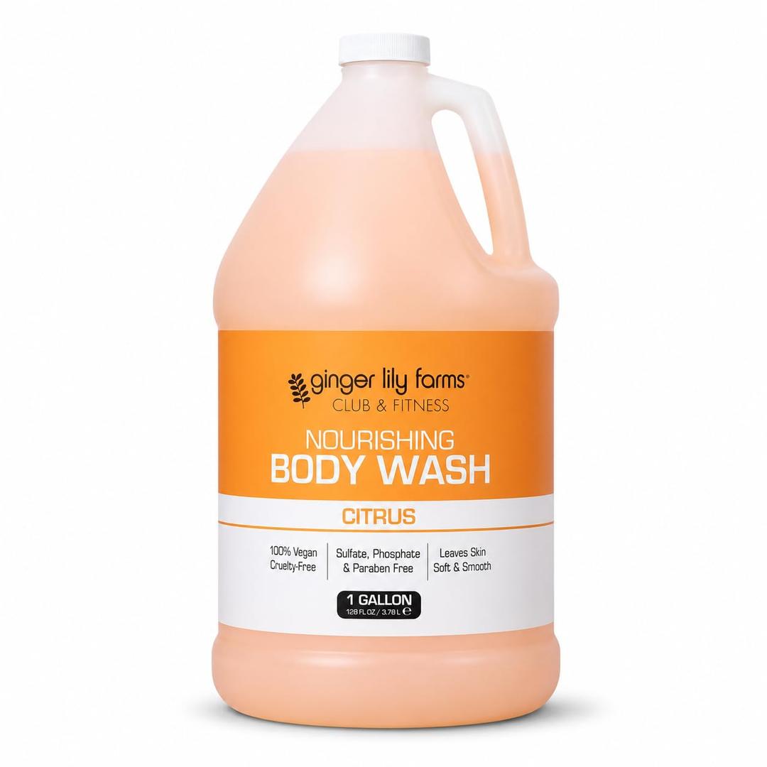 Ginger Lily Farms Club & Fitness Body Wash, 128oz, Citrus (Pack of 4)