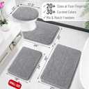OLANLY Toilet Rugs U-Shaped 20x20, Extra Soft Absorbent Chenille Contour Bathroom Rugs for Toilet, Dry Quickly, Machine Washable, Non-Slip Bath Mat, Grey