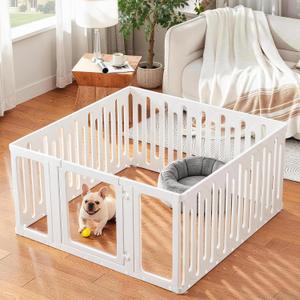 Acrylic Dog Playpen Indoor, Puppy Pens for Small Dogs & Puppies, 15 Panels