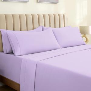 LuxClub 6 PC King Size Sheet Set Sheets Deep Pockets 18" Eco Friendly Wrinkle Free Cooling Sheets Machine Washable Hotel Bedding Silky Soft