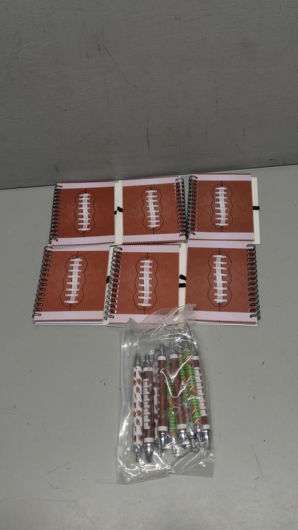 kaixiaoru  Football Party Favor Pens Gifts Bulk, Football Themed Multicolor Ballpoint Pen 4-in-1 Design with keychains Notebook for Valentine Gifts, Prizes and Goodie Bags Stuffers