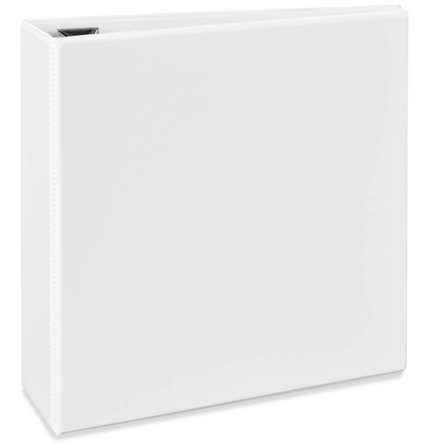 3-Inch 3 Ring Binder, Standard 3" Round Ring Binder Fit Letter Size Paper, Presentation View Binders, White, 3-Pack