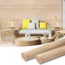 Art3d 48 x 96 Inch Natural Bamboo Wall Panel for Interior Wall Decor, Flexible Pole Wrap Wainscoting Wall Cladding Paneling for Living Room, Bedroom, Office, Kitchen Island, 2-Pack, Light-carbonized