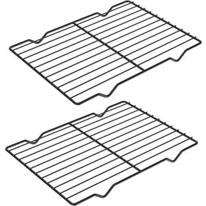 Adorila 2 Pack Cooling Rack for Baking, 8.3" x 11.4" Stainless Steel Grill Rack, Small Grid Baking Rack for Baking Cooking Roasting Oven (Black)