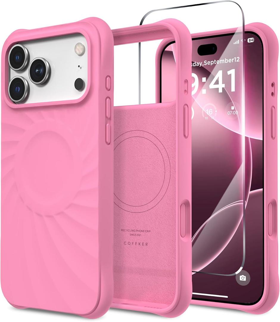 Magnetic for iPhone 17 Pro Max Case, Silicone Cover, Tender Pink
