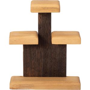 Vintiquewise 3-Tier Wooden Tabletop Jewelry Display Stand Rustic Organizer for Necklace Bracelet Watch Bangle Ring & Earring with a Sturdy Natural Wood Base Ideal for Home Retail or Craft Fair Display