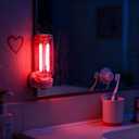 2 x Gothic Retro Car Lamps Accessories, Battery & USB Operated Auto Interior Dash Mood Bulb, Touch Dimmable Mini LED Neon Night Lights for Bedroom, Camping, Holiday, No Pole Dimming (Red, 1Pack)