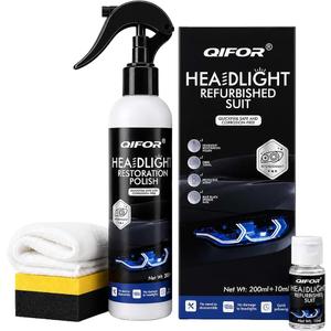 QIFOR Automotive Headlight Restoration Kit | Oxidized and Yellowed Automotive Headlamps Blurring Enhanced Crystallization Coating Refurbisher,Maximum Gloss & Shine