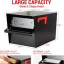 Large Locking Mailbox for Outside, RAINHOL All-Metal Modern Security Mailbox with 2 Keys, 21" x 11.2" x 10.5", Black
