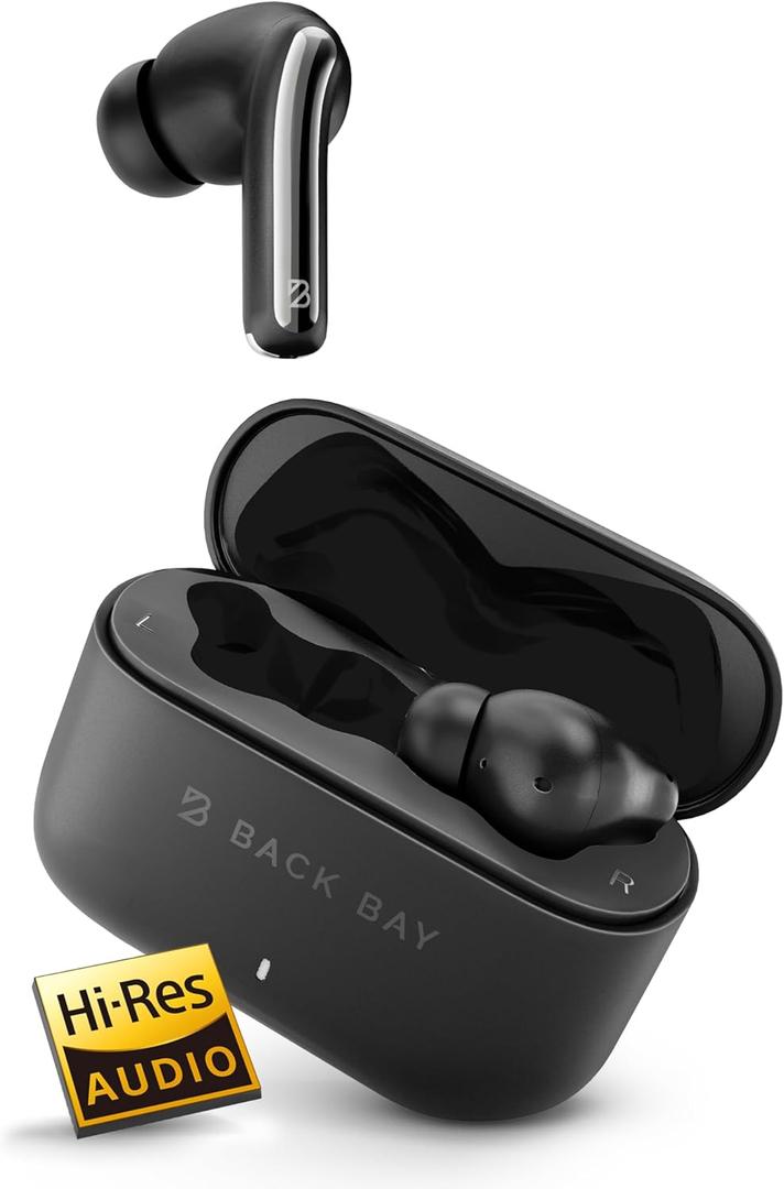 FirstClass - True Wireless Earbuds Noise Cancelling, Bluetooth 5.4 Ear Buds Wireless Bluetooth Earbuds Noise Cancelling Earpods, iPhone and Android Active Earphones with ANC Sound Canceling Headphones (Black)
