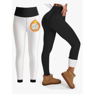 Bluemaple Women's Fleece Lined Leggings High Waisted Tummy Control Thermal Warm Winter for Women Workout Yoga Pants, Size Medium