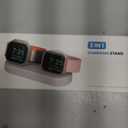 Delidigi Dual Charger Stand Holder Compatible with Apple Watch Ultra 3/2/1, SE 3/2/1, Series 11 10 9 8 7 6 5 4 (49/46/45/44/42/41/40/38mm) Silicone Double iWatch Charging Stand (Grey)