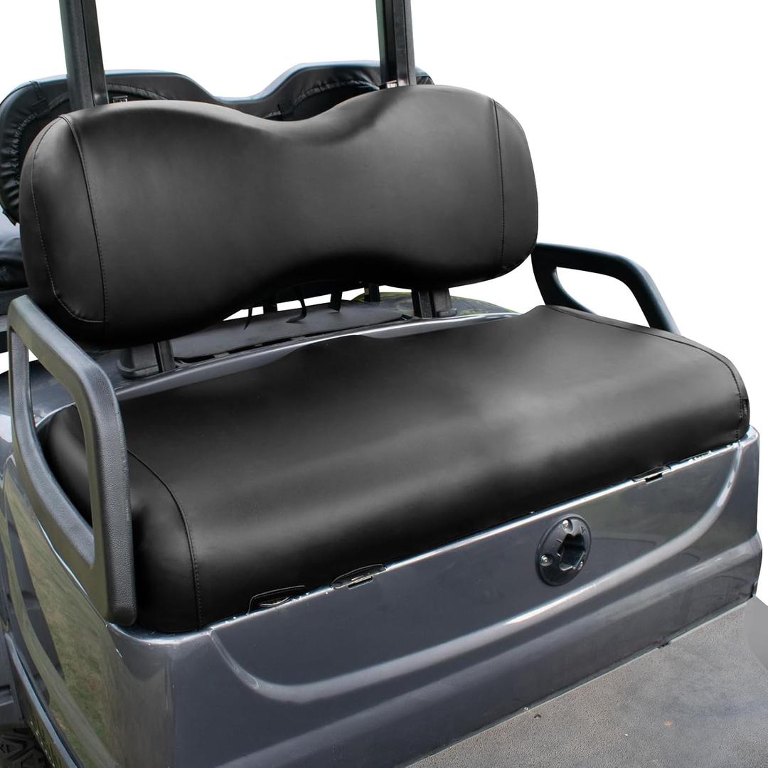 NOKINS Golf Cart Seat Covers Leather Front Seat Cover Fit Yamaha Drive&Drive 2,Smooth and Simple Style,No Stapler,Golf Cart Vinyl Waterproof Replacement Seat Cover, Black