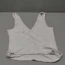 ForeFair Women's Sleevelsee V Neck Crop Tank Top Summer Double Layer Going Out Workout Casual Basic Tops M