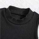 OYOANGLE Toddler Girl's 4 Pack Ribbed Knit Crop Tank Tops Set One Shoulder Summer Camisole Black and Green 5Y